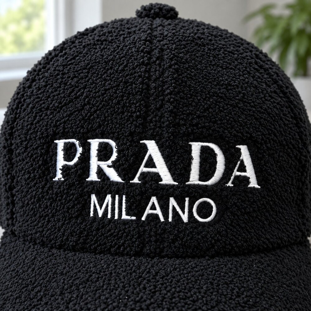Prada Black Textured Logo Baseball Cap - Picture 5 of 6